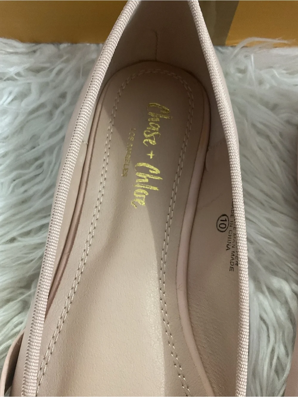 Chase + Chloe Powder Pink Mary Jane Ballet Flats with Bow